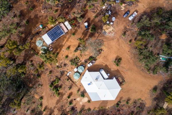 Overhead view of Quindanning showing PV array