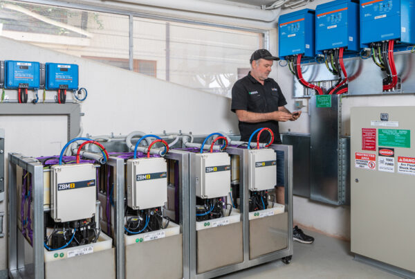 Residential 40kwH Redflow battery room in Mosman Park